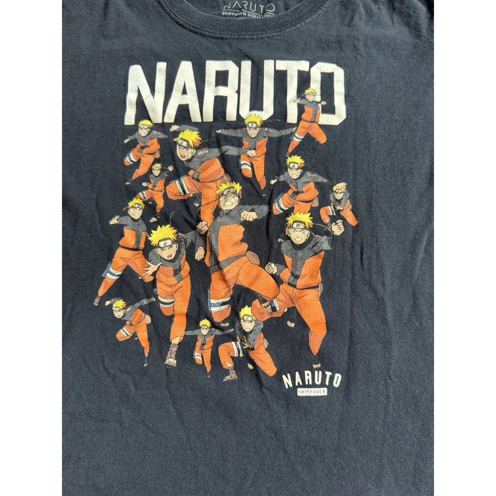 Naruto Shadow Clone Squad Art Boys Black T Shirt Small Shippuden Collection